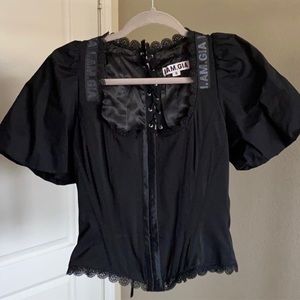 I.AM.GIA. Black Corset Top